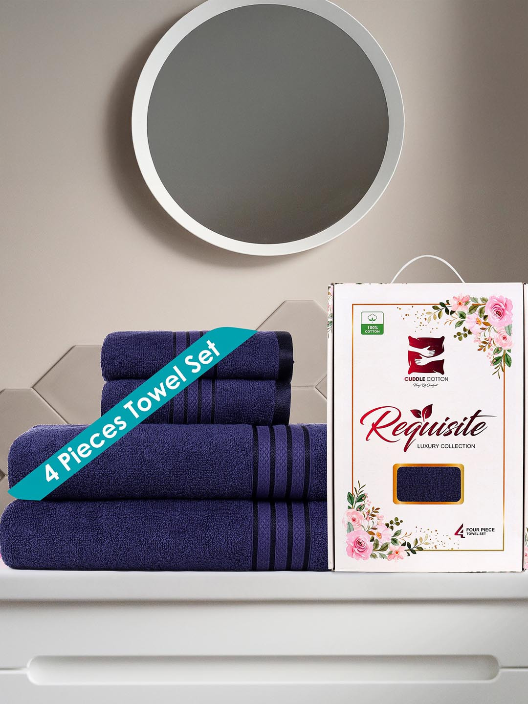 Cuddle cotton Pack Of 4 Cotton Towel