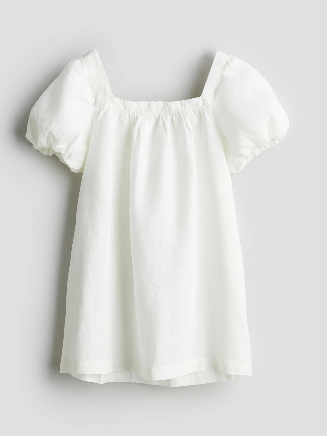 H&M Girls Balloon-Sleeved Linen Dress