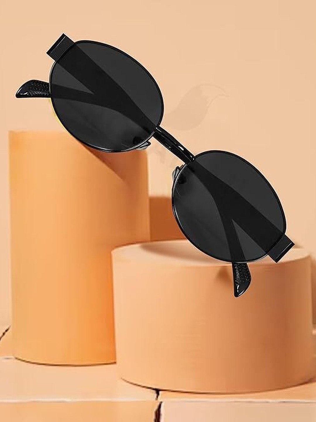 SPADEACES Unisex Aviator Sunglasses with UV Lens OG FULL BLACK & SILVER BLACK OVAL