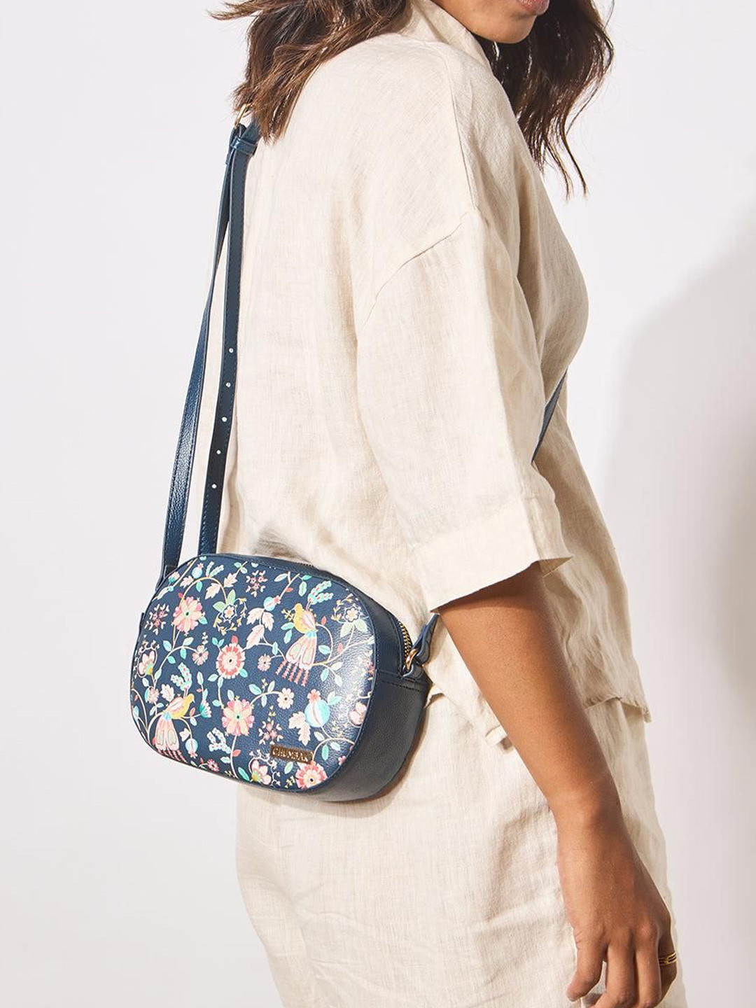 Chumbak Women Amber Trails Floral Printed Crossbody The Orbit Sling Bag