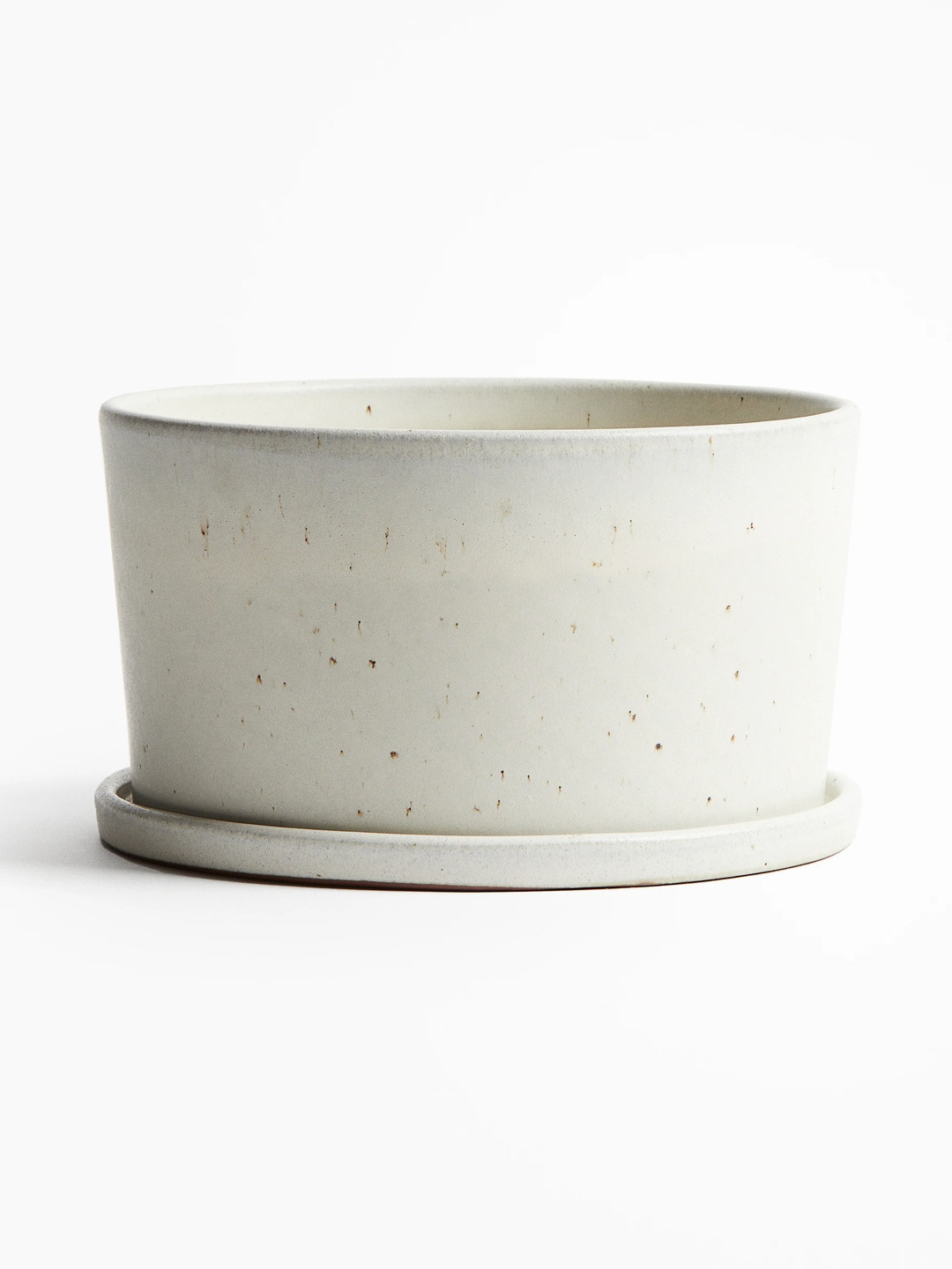 H&M White Wide Terracotta Plant Pot And Saucer