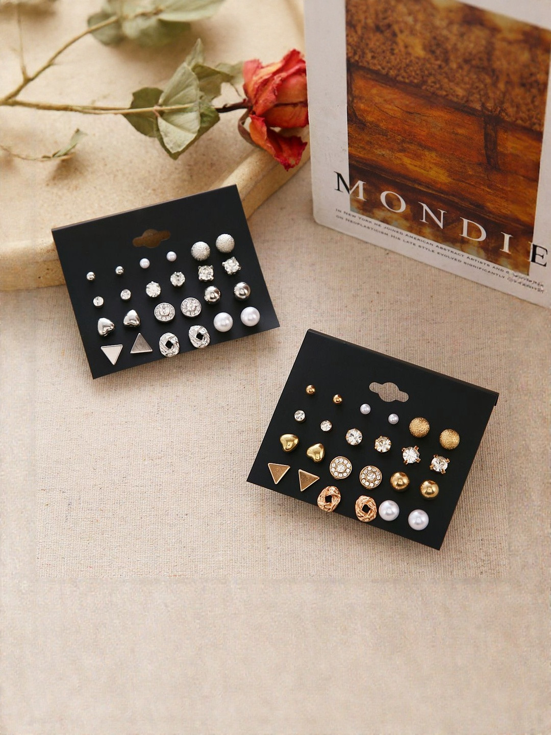 Zaphariq Set Of 24 Pearls Beaded Spherical Studs