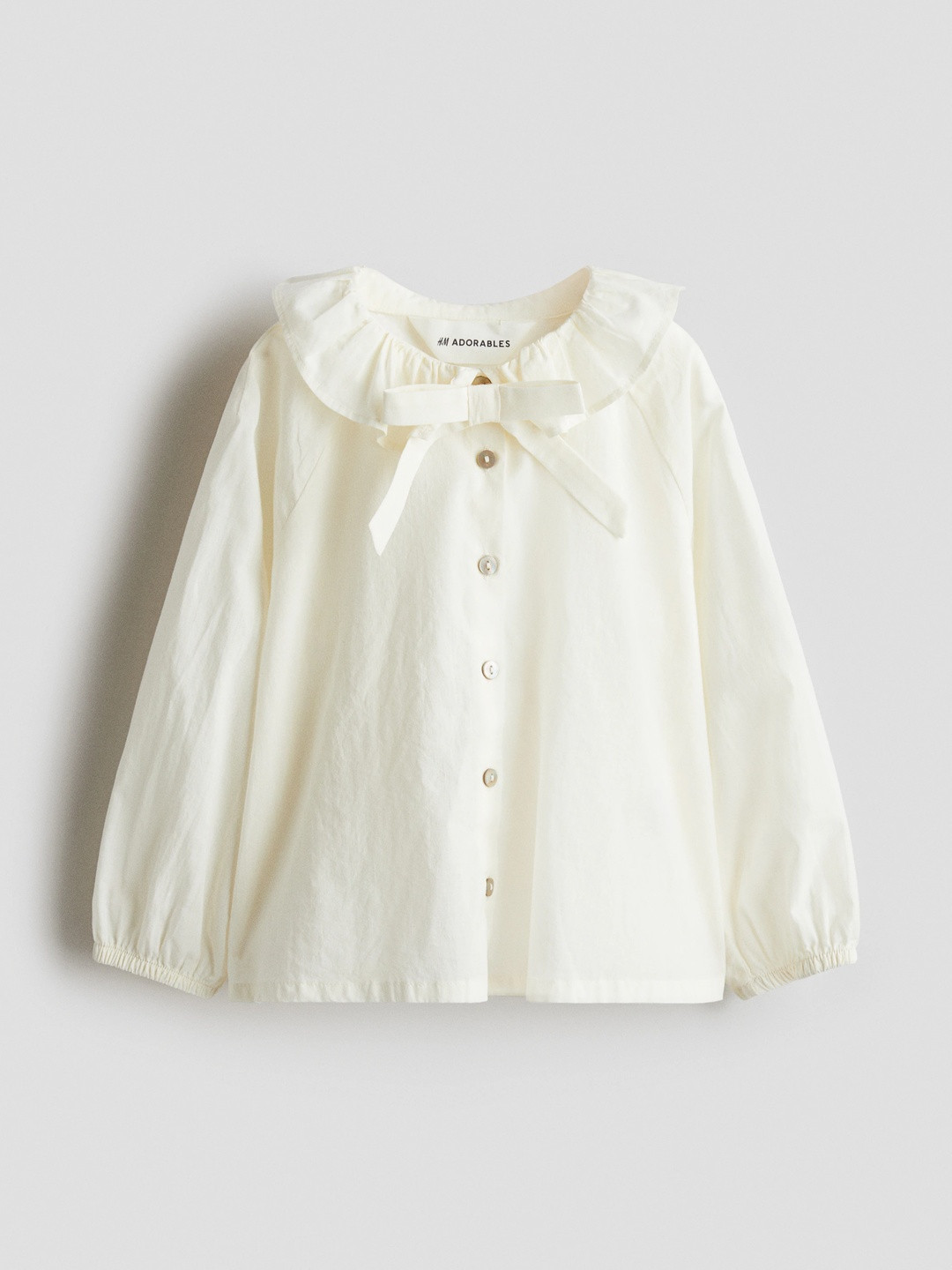 H&M Girls Frill-Collared Pure Cotton Blouse Top