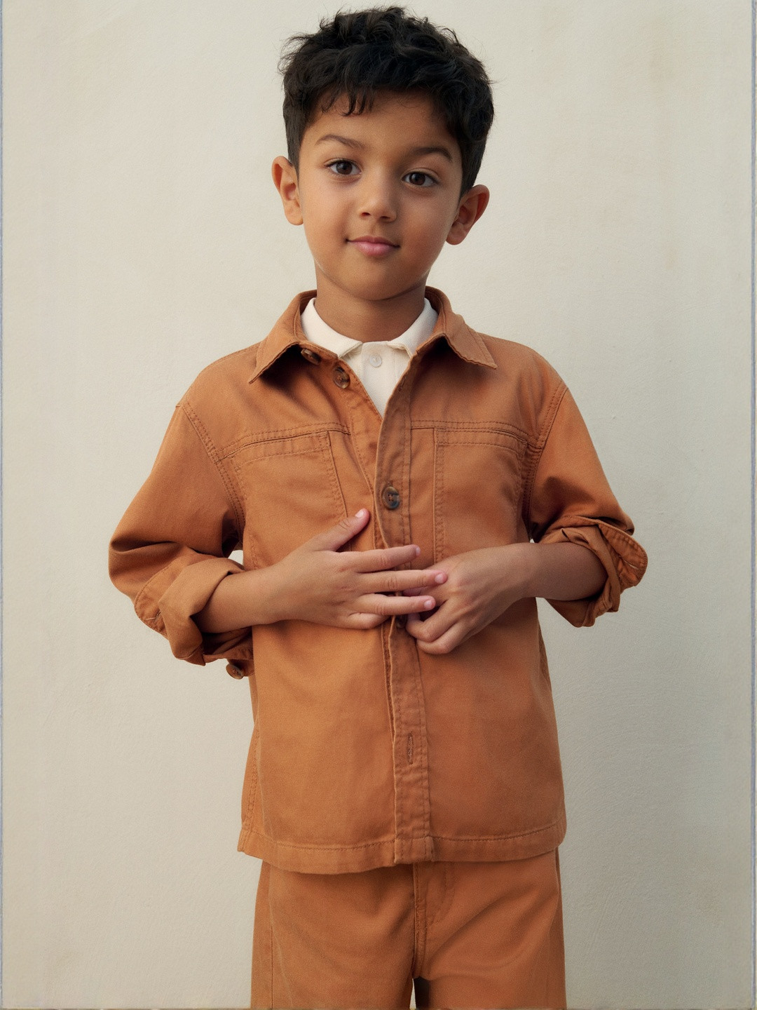 H&M Boys Orange Twill Overshirt