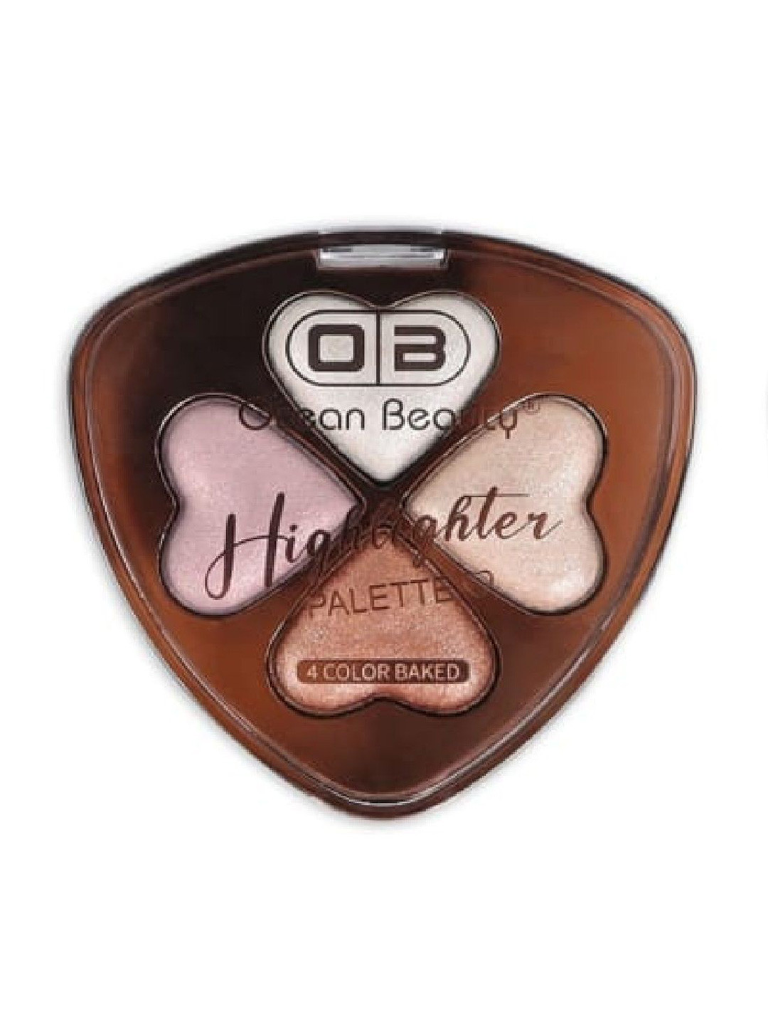 OB Ocean Beauty 4 Colour Heart Shape Baked Highlighter Palette- Shade- 01