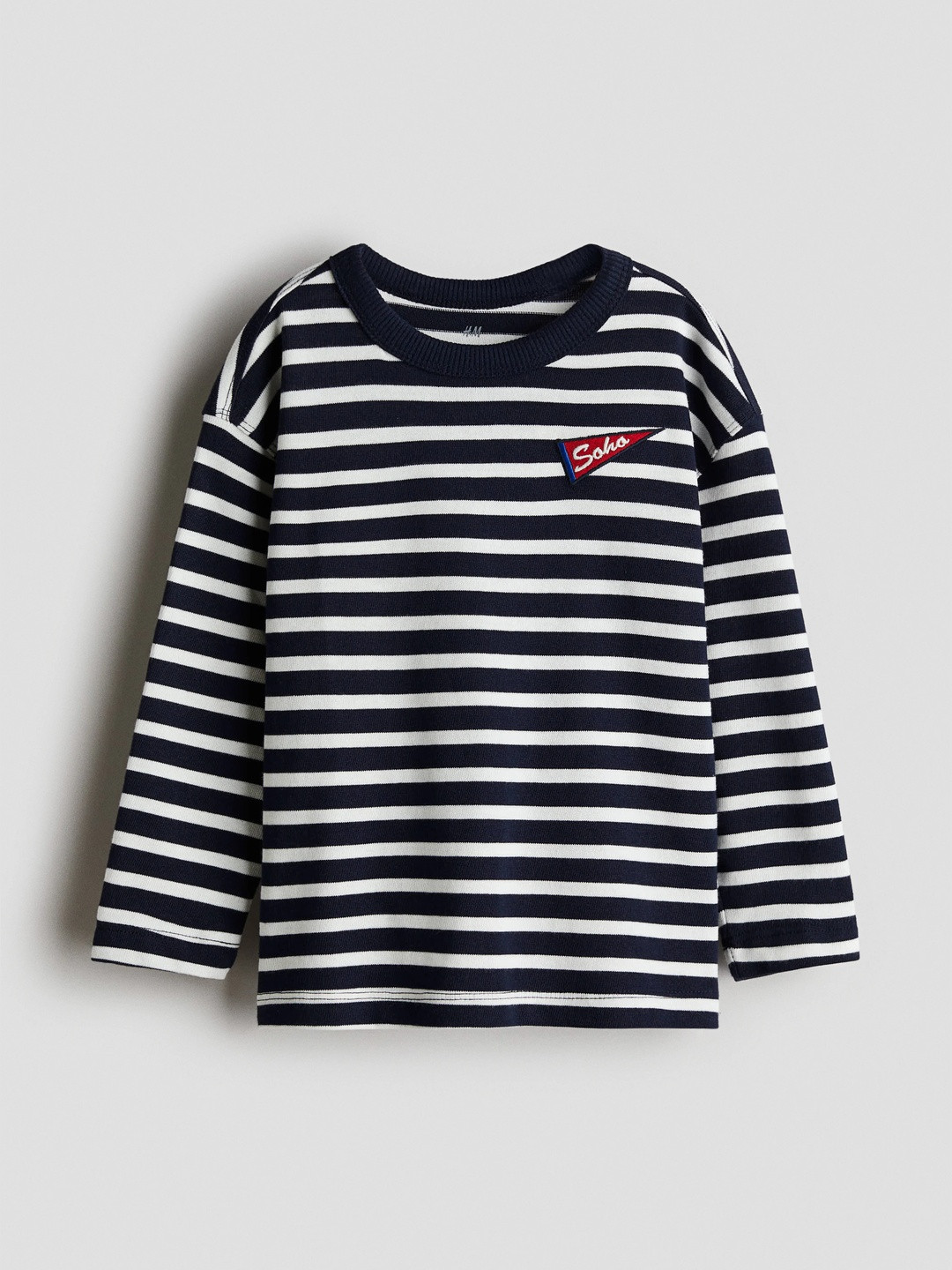 H&M Boys Striped Long-Sleeved Pure Cotton T-Shirt