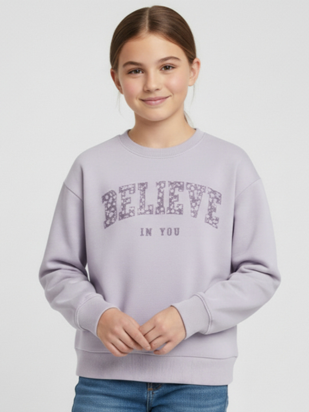 Alan Jones Girl Printed Pullover Oversized Sweatshirt