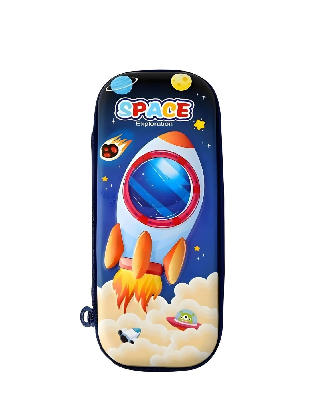 YK Space Theme Rocket Durable Pencil Case