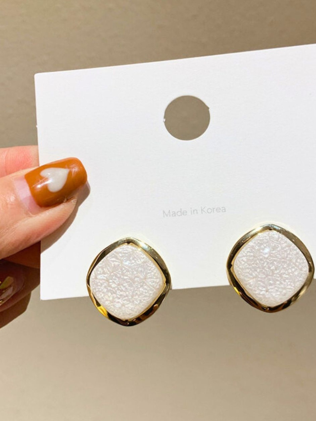 Tipsy closet Gold-Plated Stainless Steel Mother of Pearl Studs