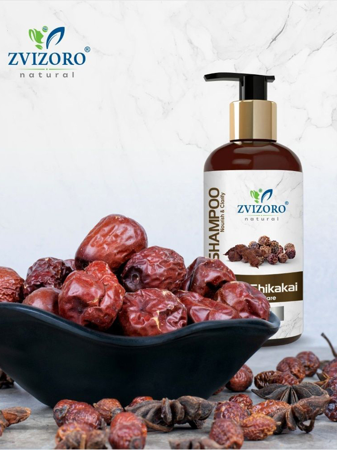 ZVIZORO Aritha Shikakai Shampoo For Hair Growth - 300 ml