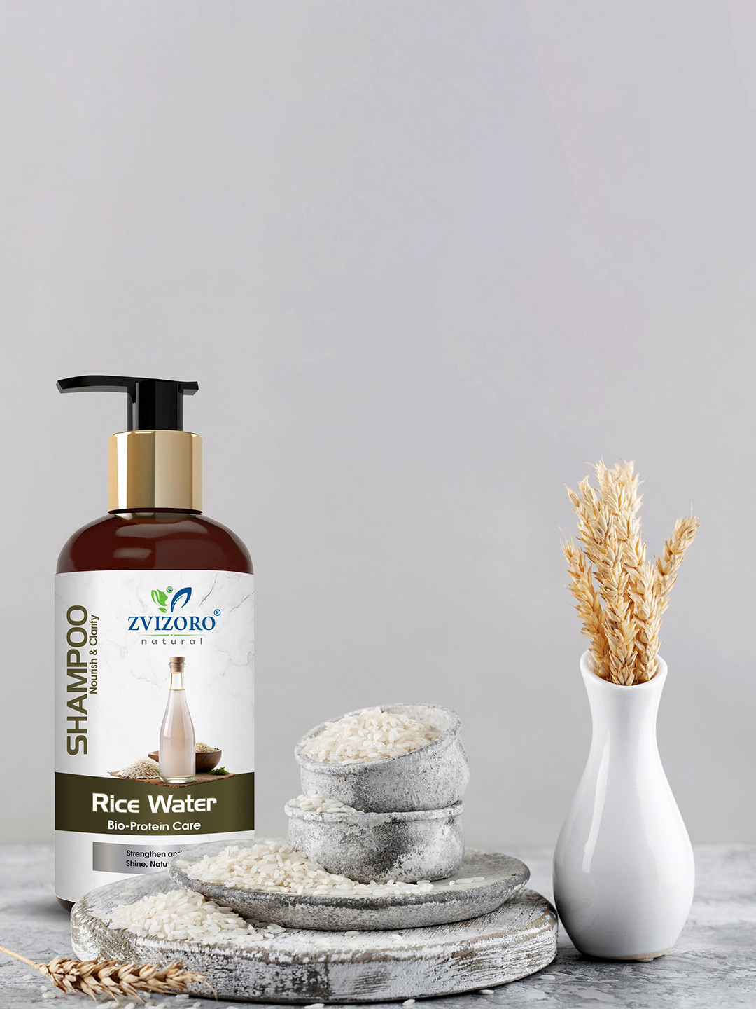 ZVIZORO Rice Water Shampoo For Anti Hair Fall & Hair Growth - 300 ml