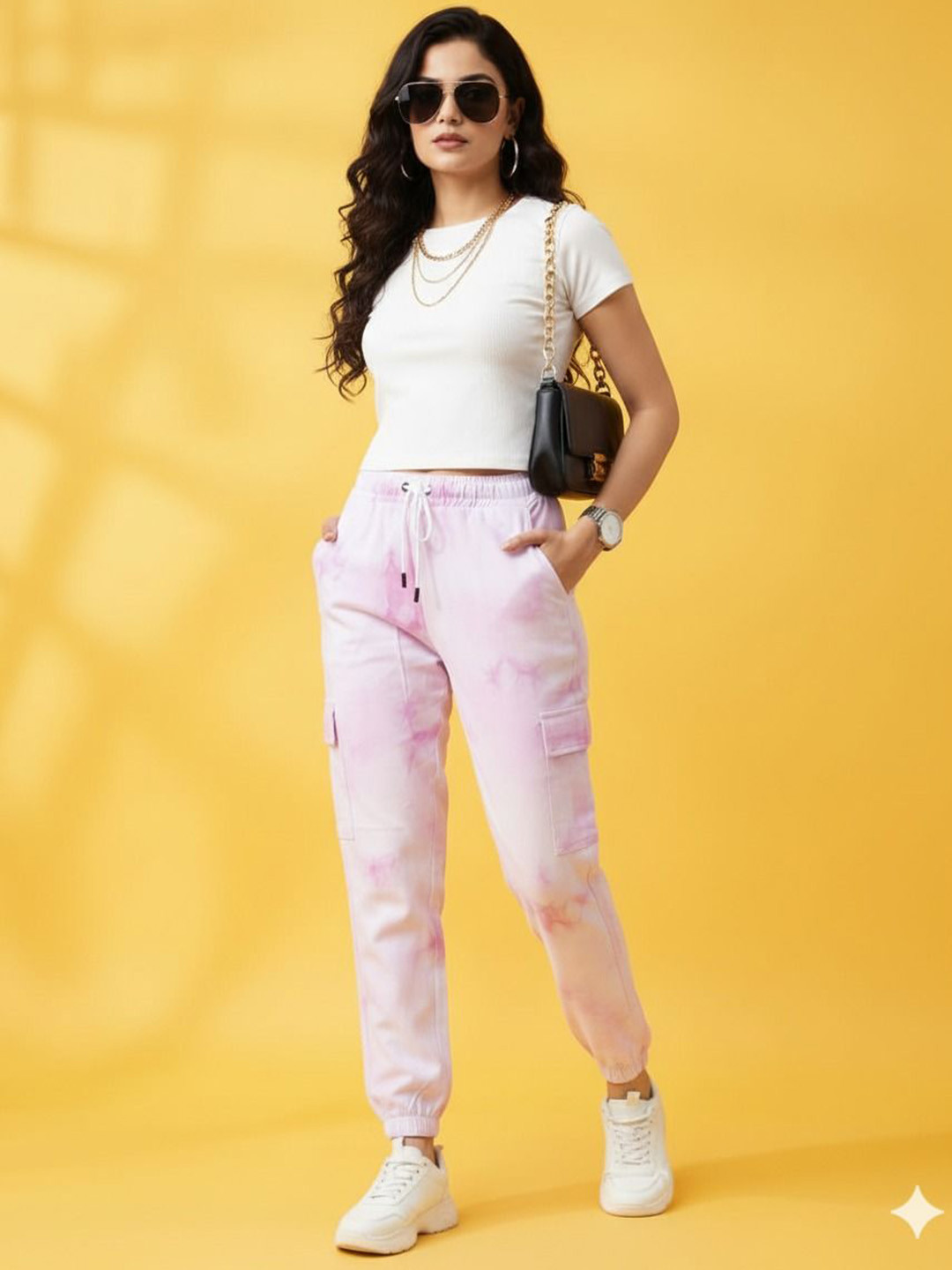 HIGH BUY Women Jogger Fit High-Rise Flat-Front Cargo Trousers