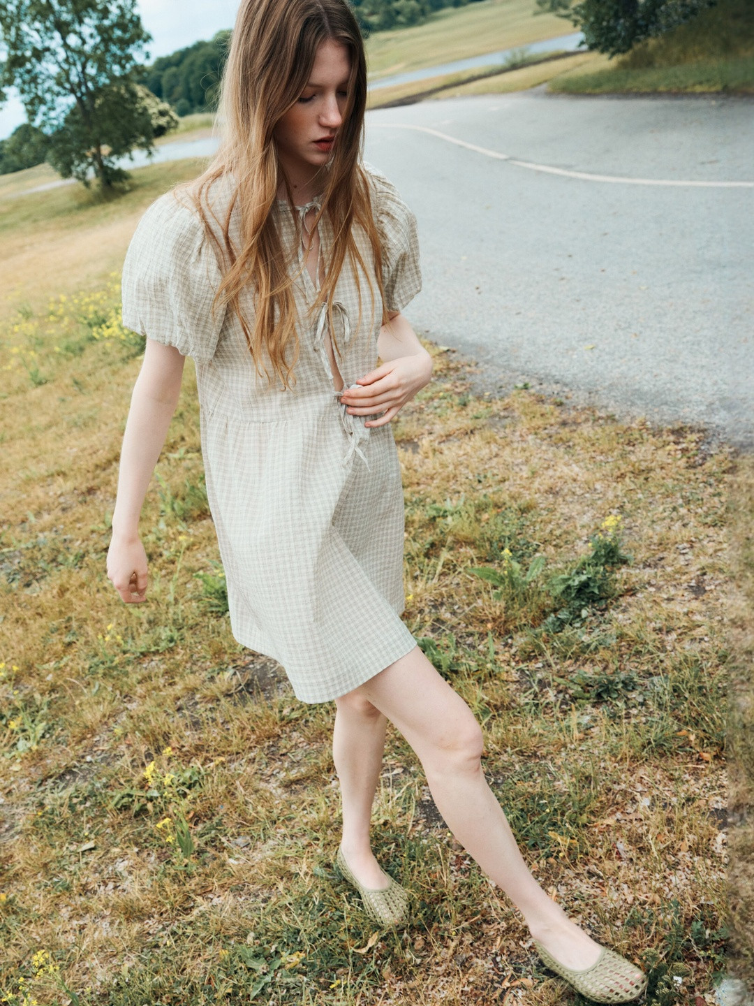 H&M Tie-front Cotton Dress