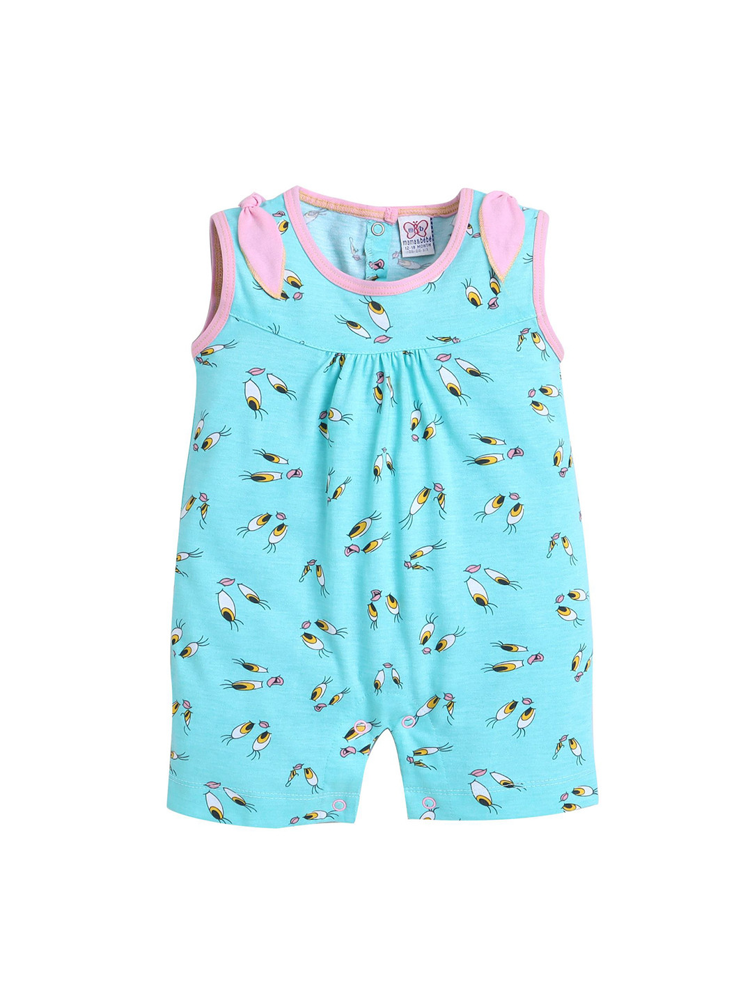 mama & bebe Kids Infants Cartoon Printed Cotton Round Neck Rompers