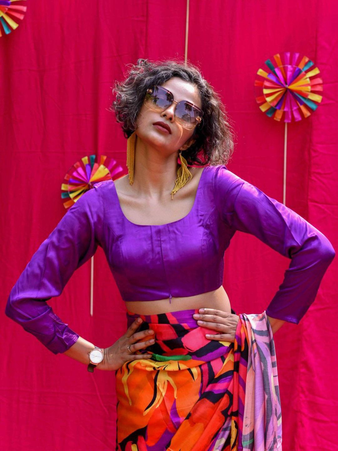 Suta Women Purple Modal Viscose Blouse