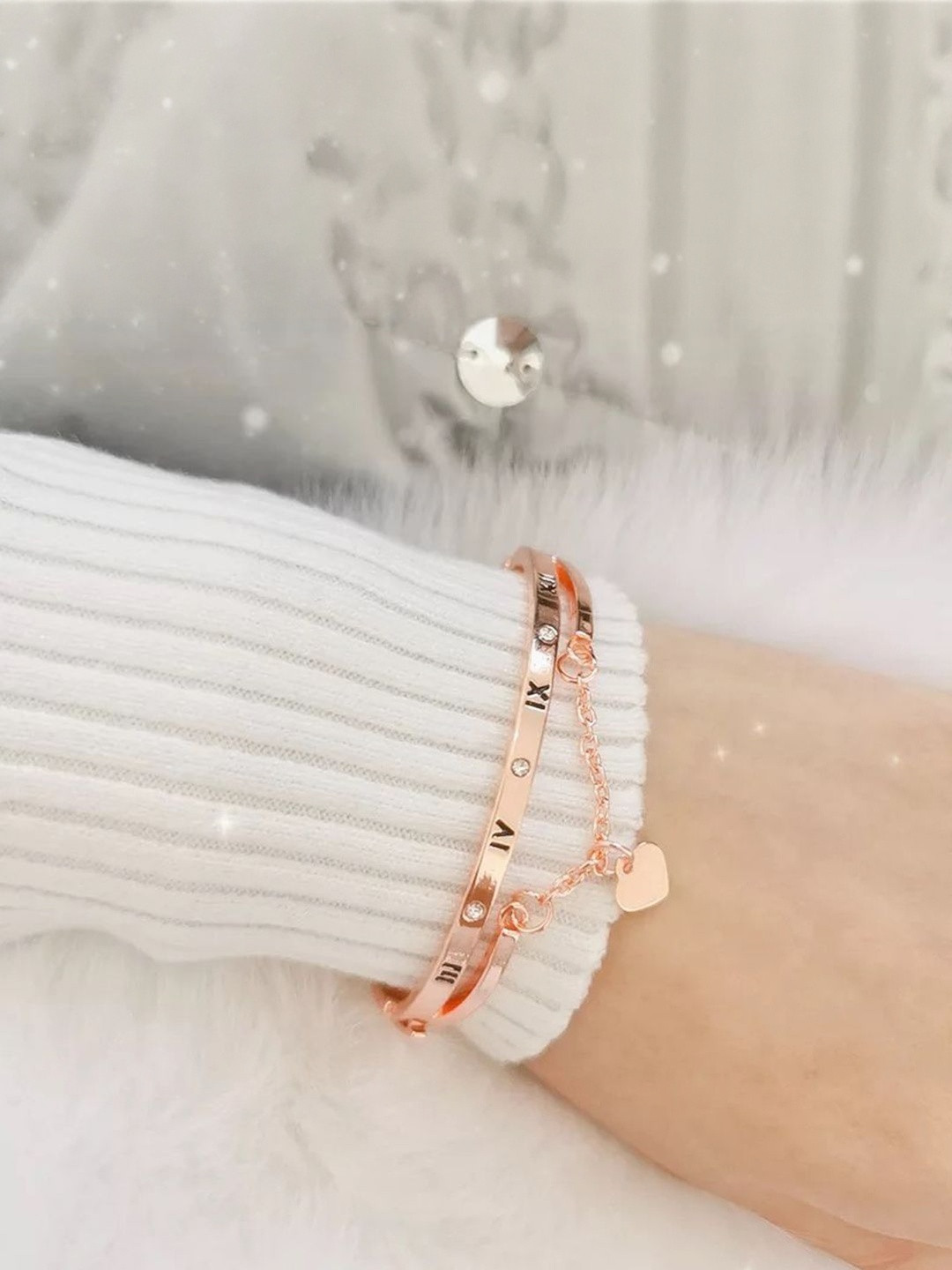 Zaphariq Rose Gold-Plated Bangle-Style Bracelet