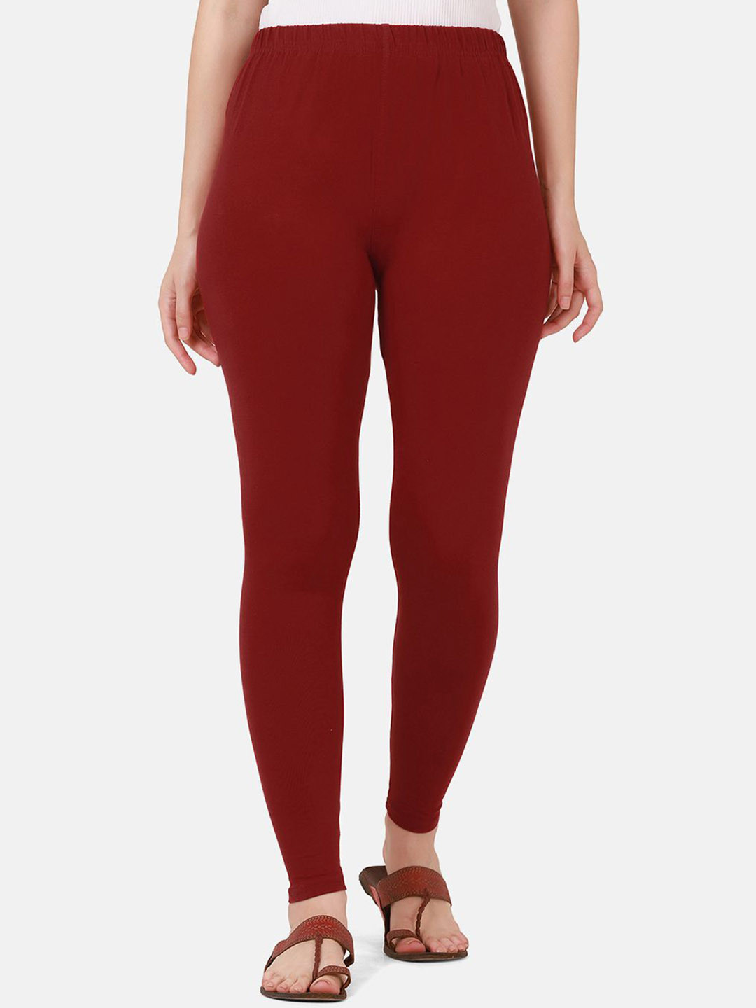 VANSIRI Pure Cotton Slim-Fit Ankle-Length Leggings