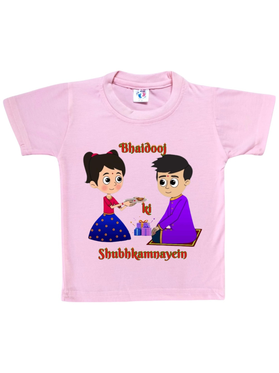 Cute Pals Kids-Unisex Pink Cotton Graphic Printed Tshirts