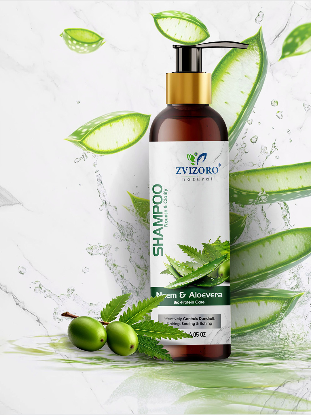 ZVIZORO Neem & Aloevera Shampoo For Hair Growth - 120 ml