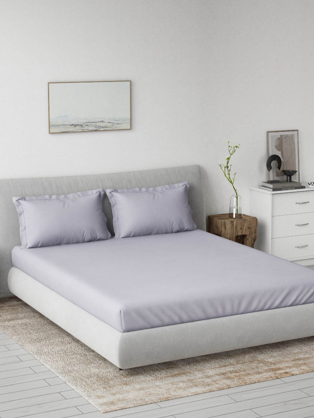 DDecor Purple Pure Cotton 180 TC Spectrum Super King Bedsheet Set 2.74m x 2.74m