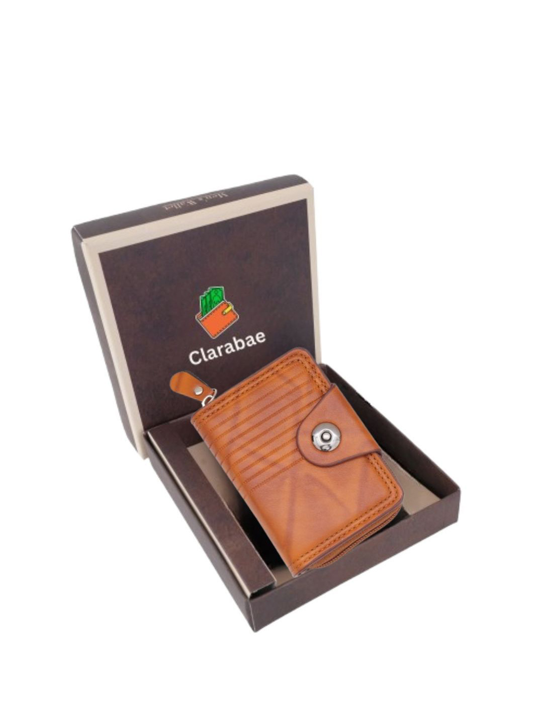 CLARABAE Men Leather Two Fold Wallet with SIM Card Holder