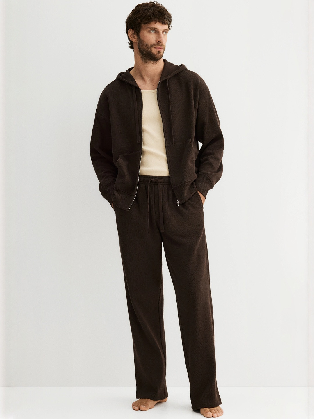 H&M Men Loose Fit Jersey Zip-Through Hoodie