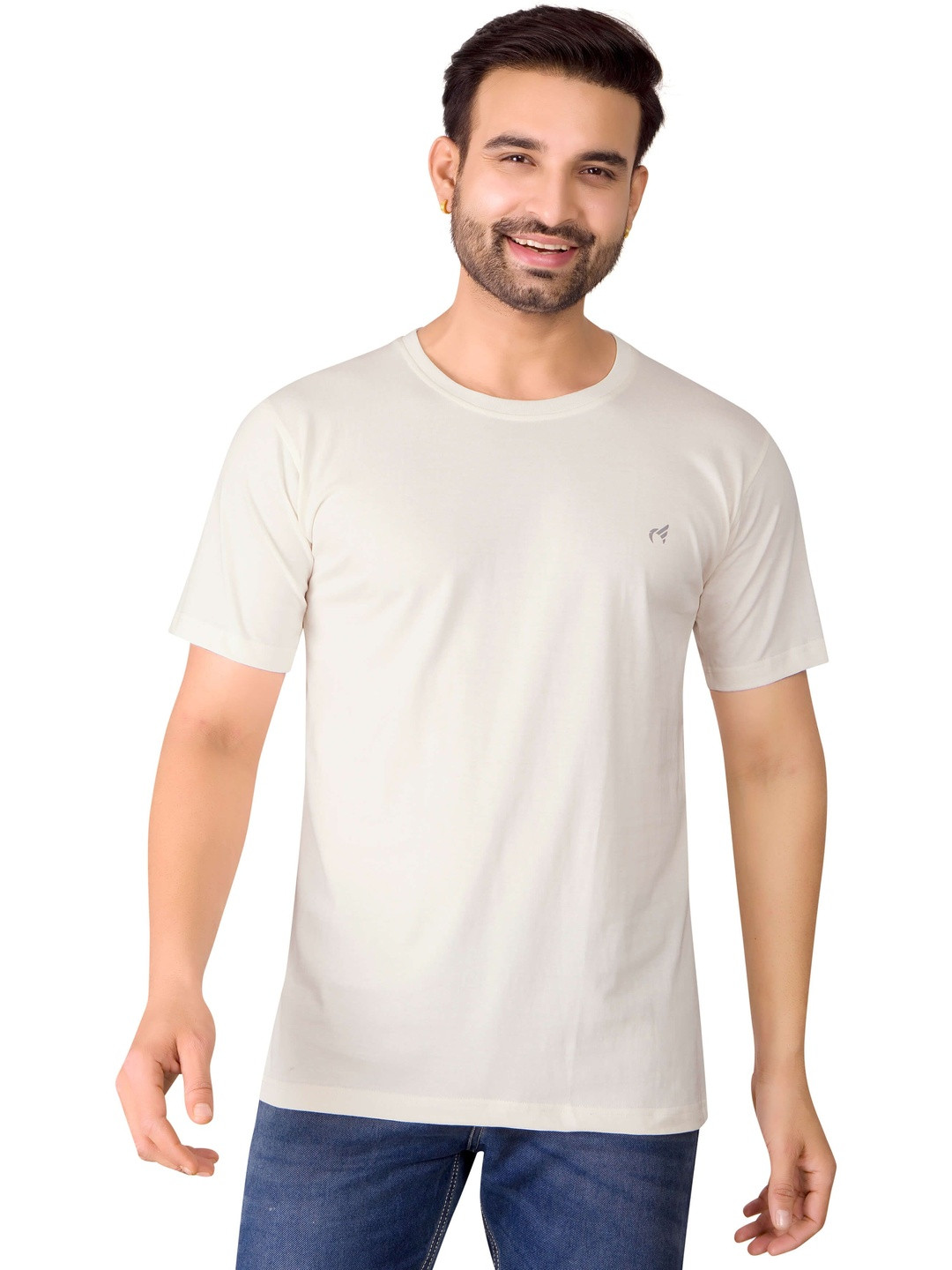 FABROYZ Brand Logo Printed Cotton T-shirt