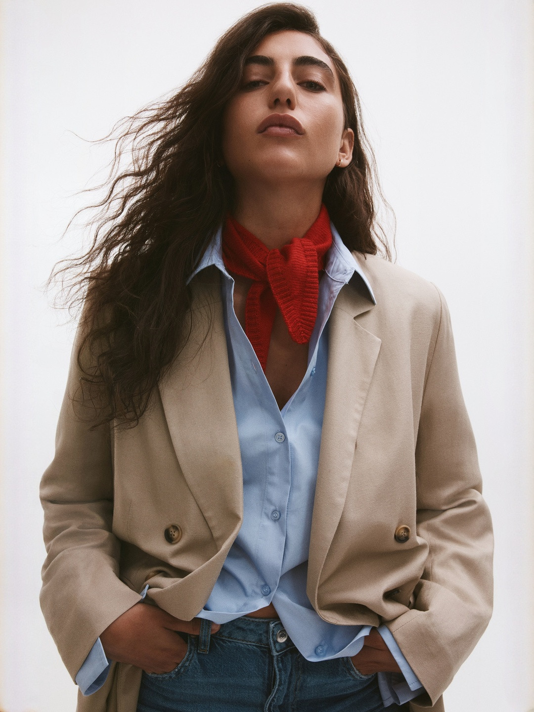 H&M Women Knitted Triangle Scarf