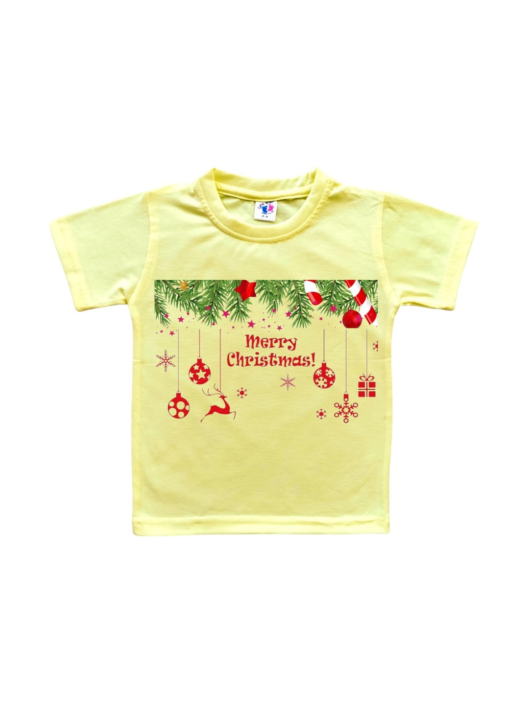 Cute Pals Kids Christmas Graphic Printed Short Sleeves Cotton T-shirt