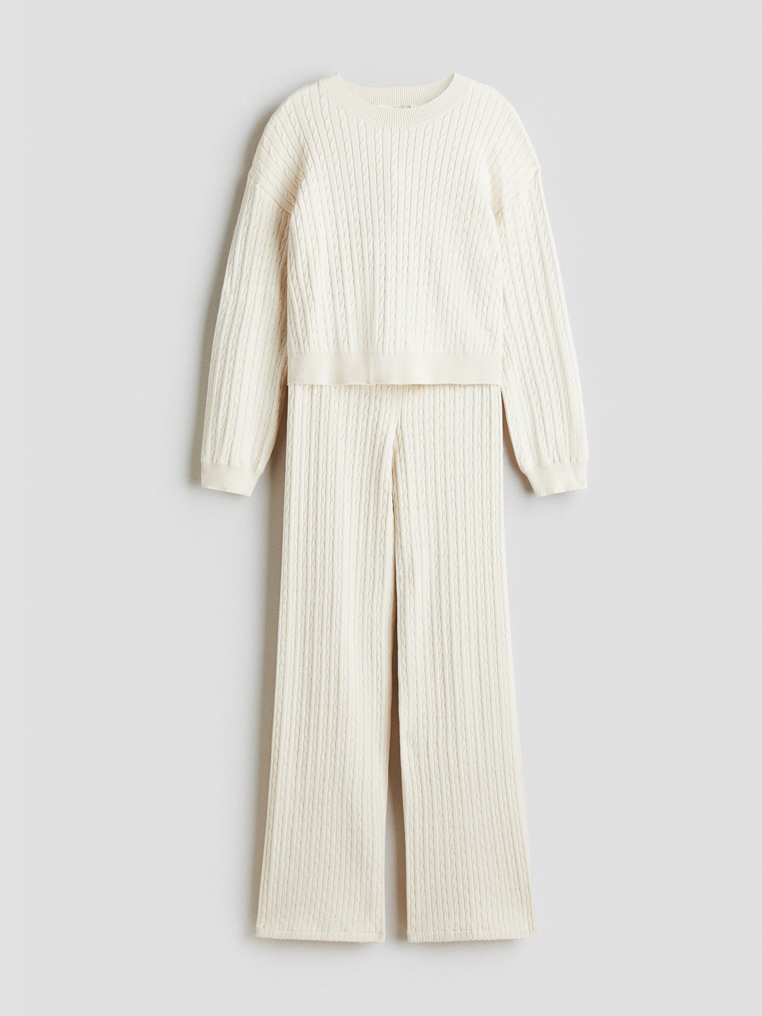 H&M Girls 2-Piece Cable-Knit Set