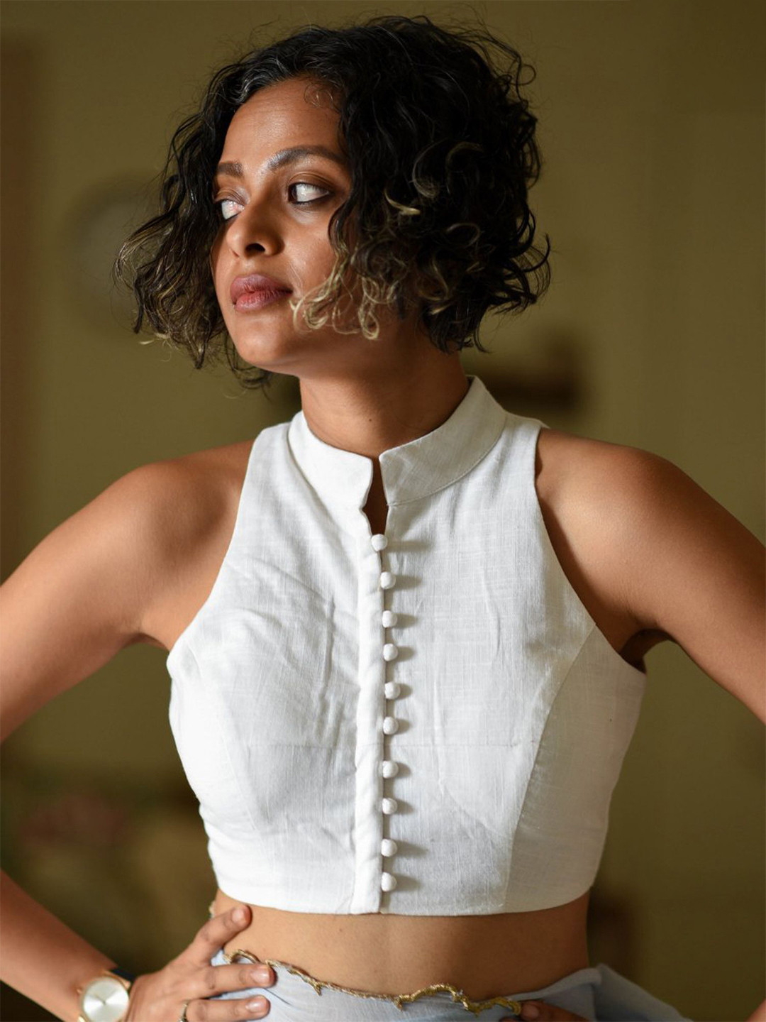 Suta Women White Cotton Blouse