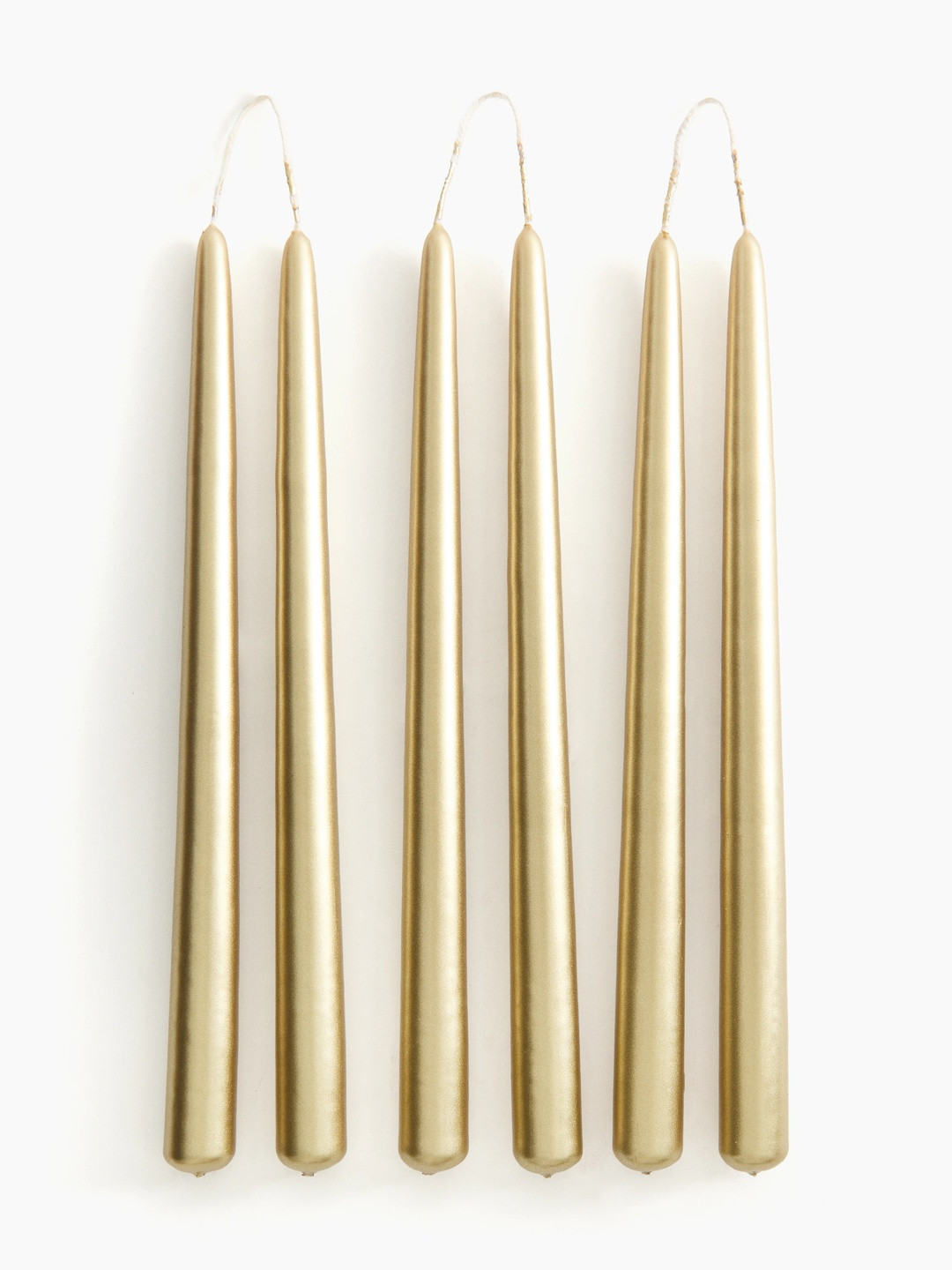 H&M Gold-Toned 6-Pack Metallic Tapered Candles