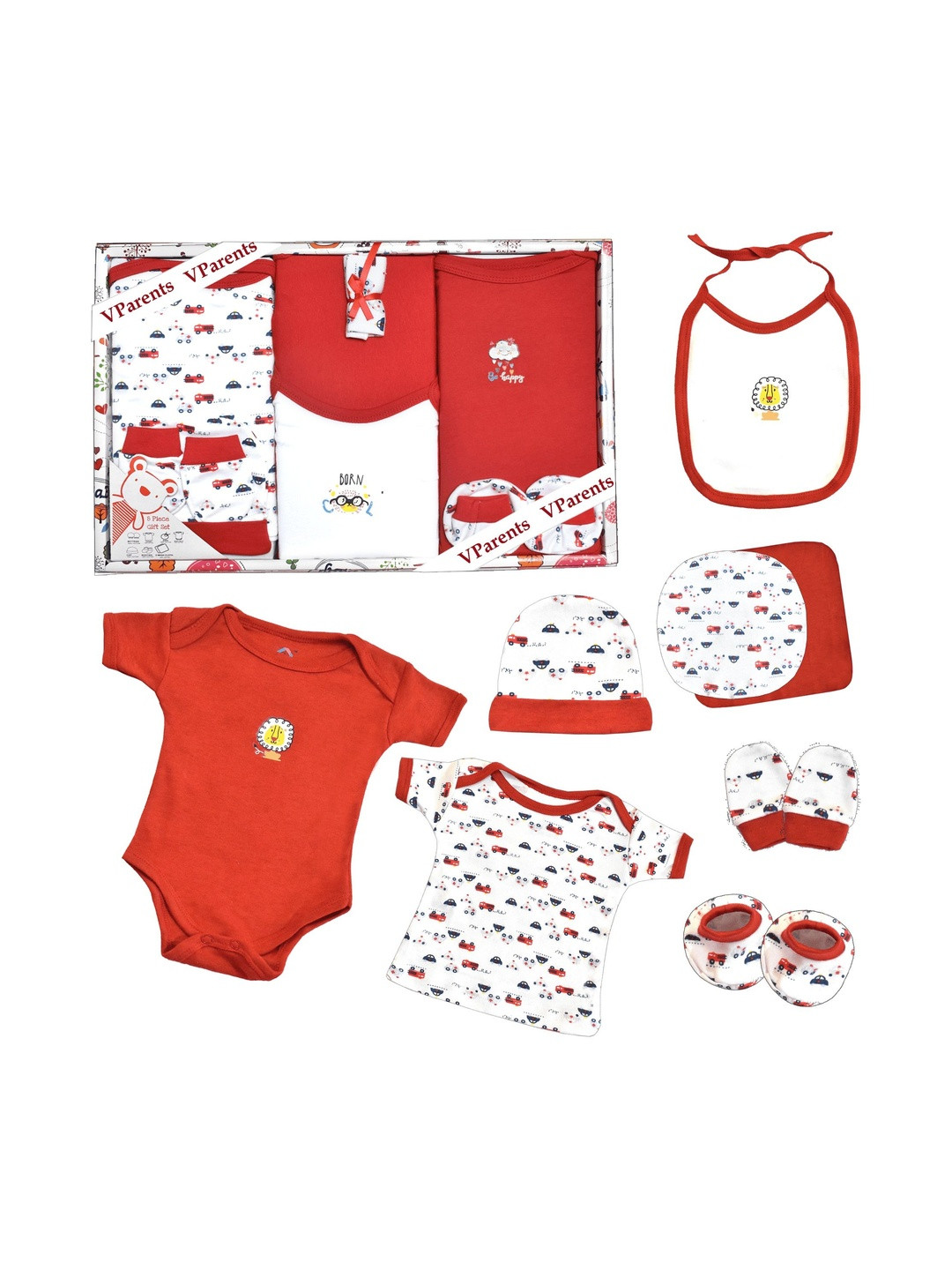 VParents Pack Of 8 Baby Apparel Gift Set