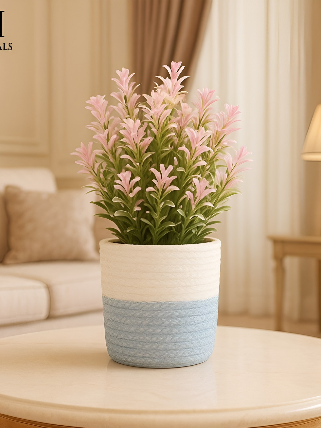 NFI essentials Pink Artificial Flower With Pot