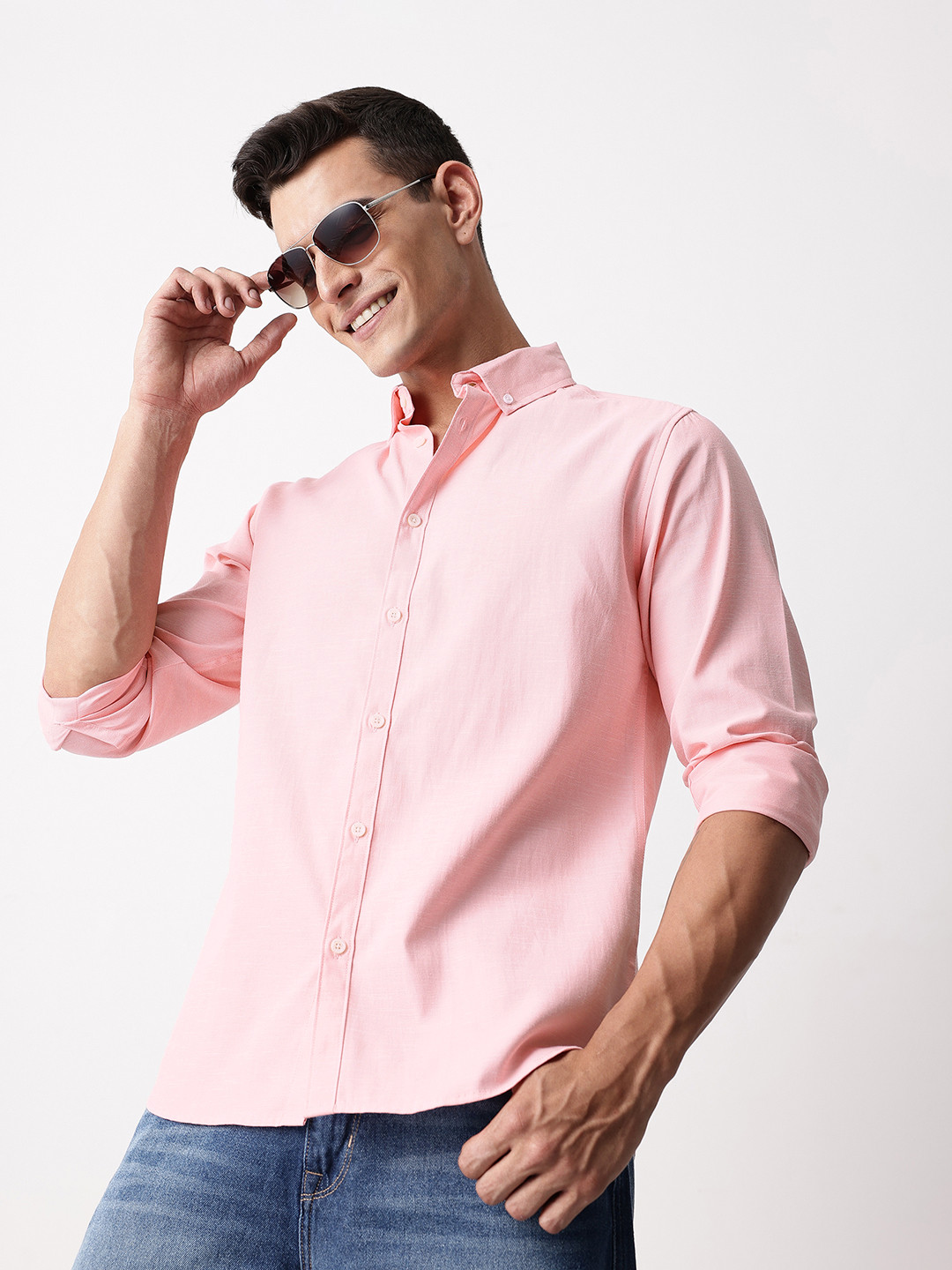 Mast & Harbour Button-Down Collar Classic Fit Casual Shirt