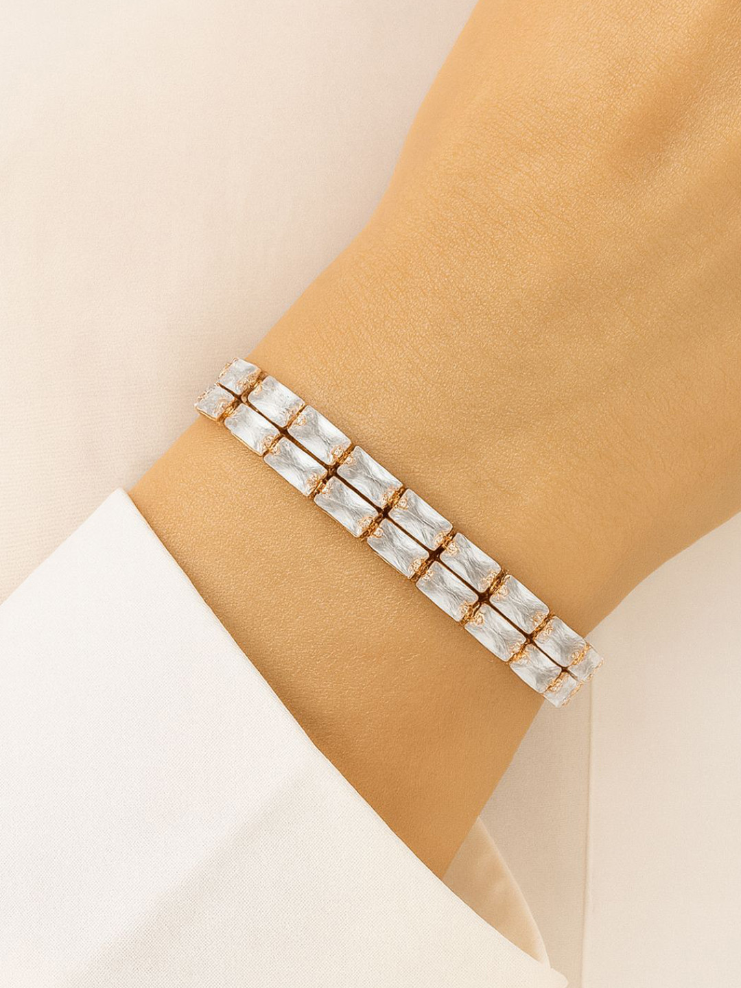 I Jewels Women Tribal Rose Gold-Plated Link Bracelet