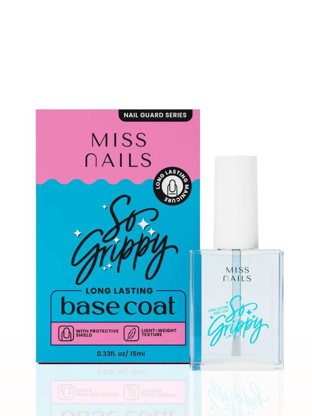 MISS NAILS So Grippy Long Lasting Nail Polish - 15 ml - Base Coat