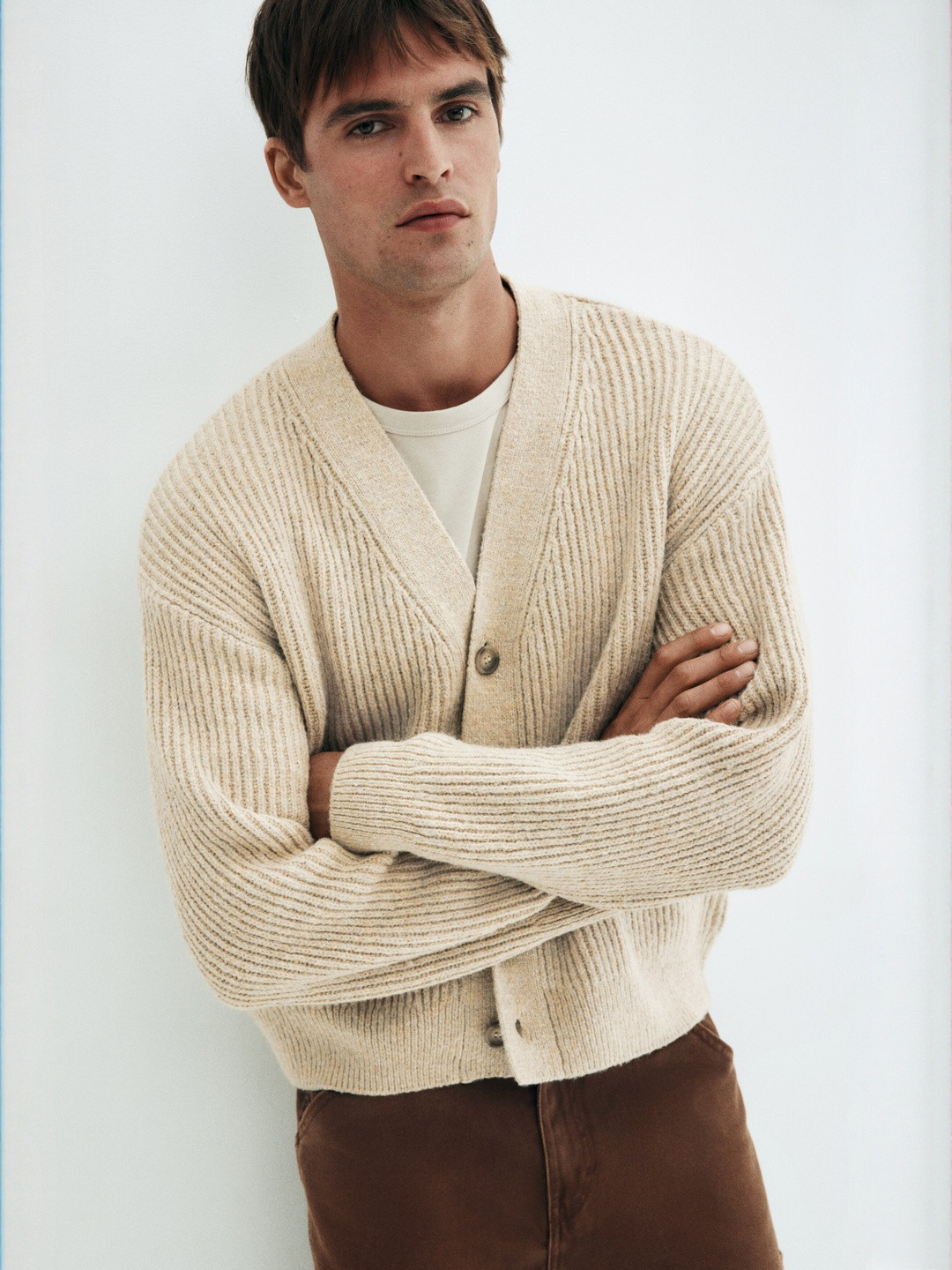 H&M Loose Fit Rib-Knit Cardigan
