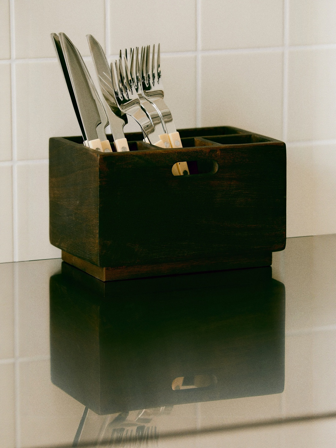 H&M Mango Wood Cutlery Holder