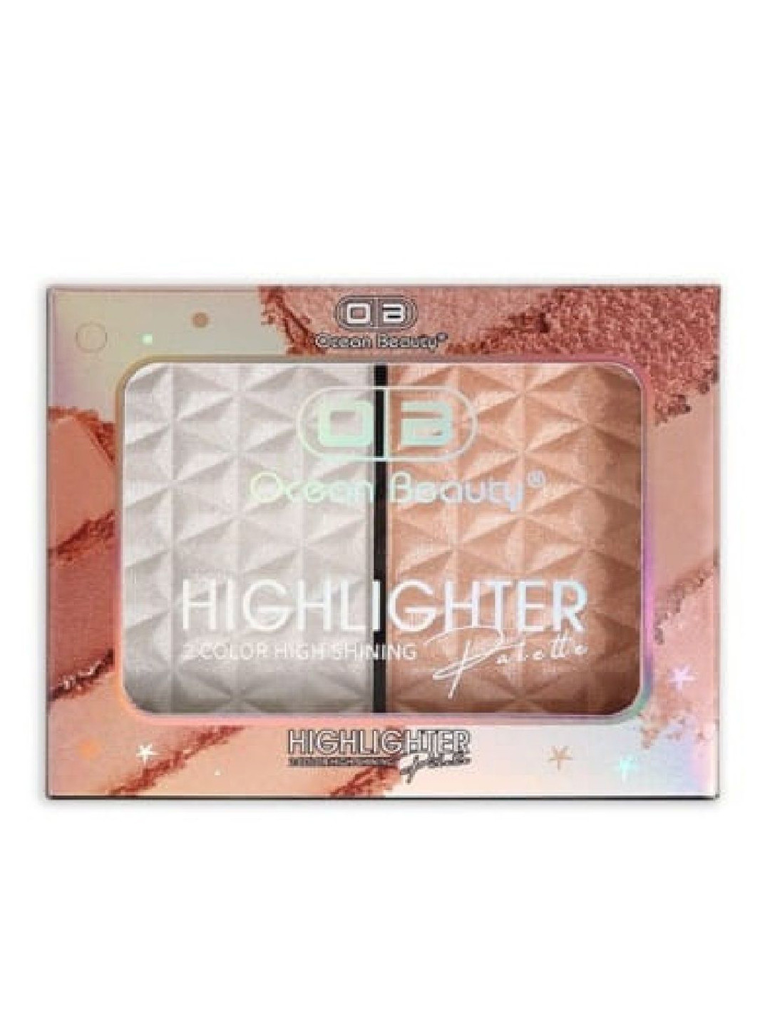 OB Ocean Beauty 2 Colour High Shining Highlighter Palette- Shade- 01