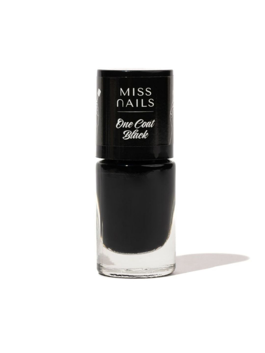 MISS NAILS One Coat Long Lasting Nail Polish - 6 ml - Black