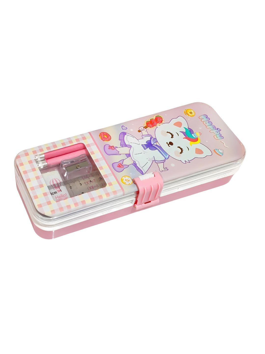 YK Spacious Stationery Organizer Metal Pencil Box