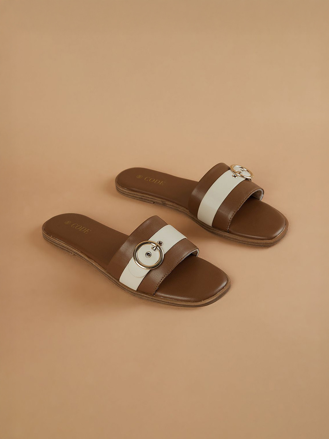 CODE by Lifestyle Women Solid Open Toe Flats With Buckle