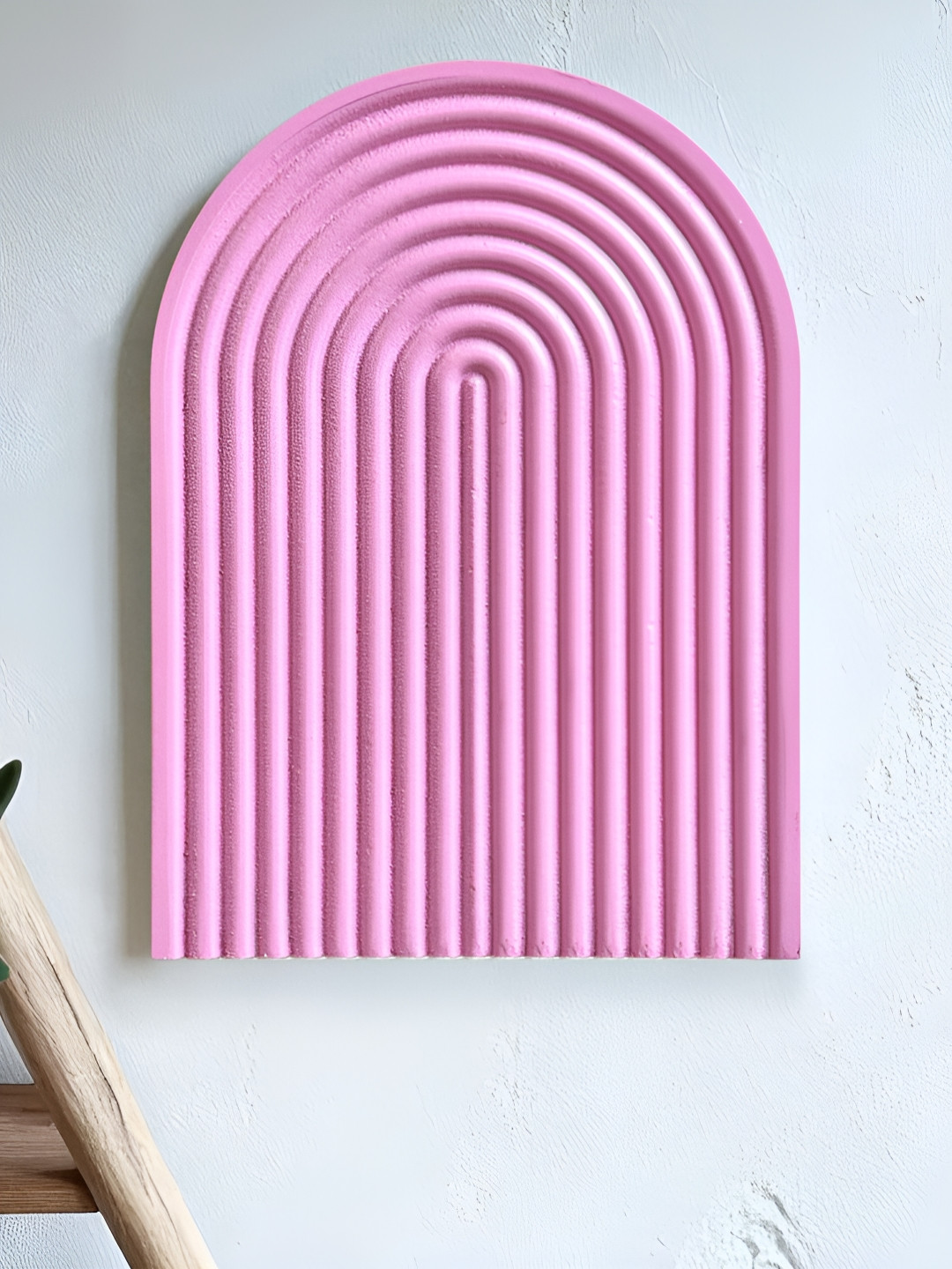 Art Street Pink Ribbed Textured Wall Decor