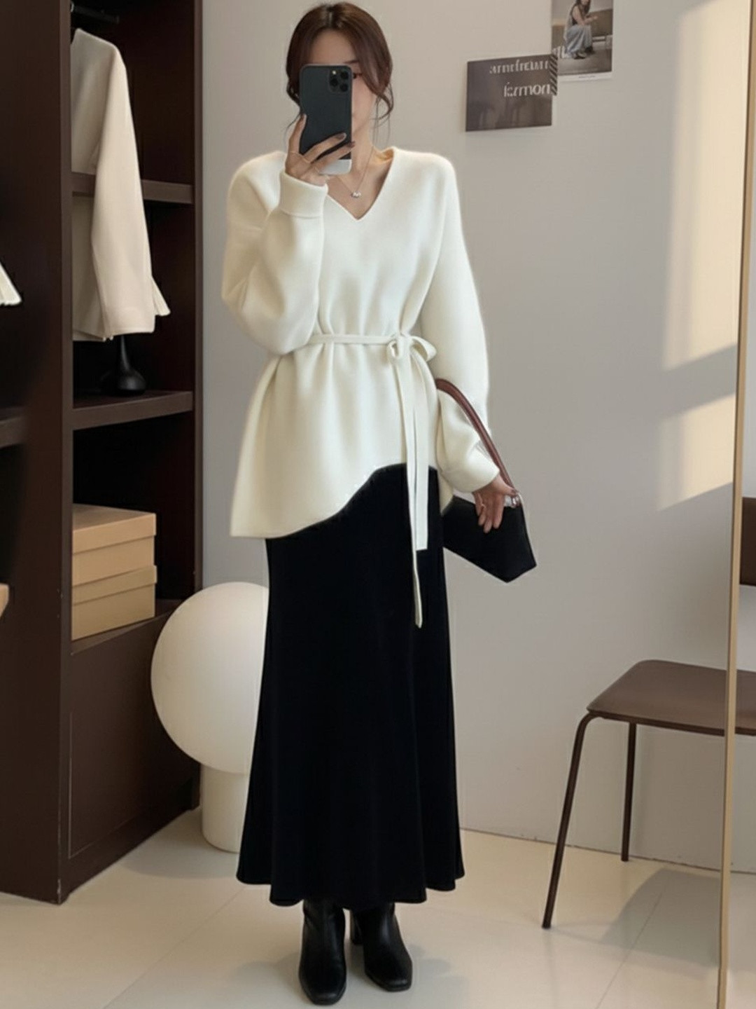 HERE&NOW Women  V-Neck Polyester Sweaters