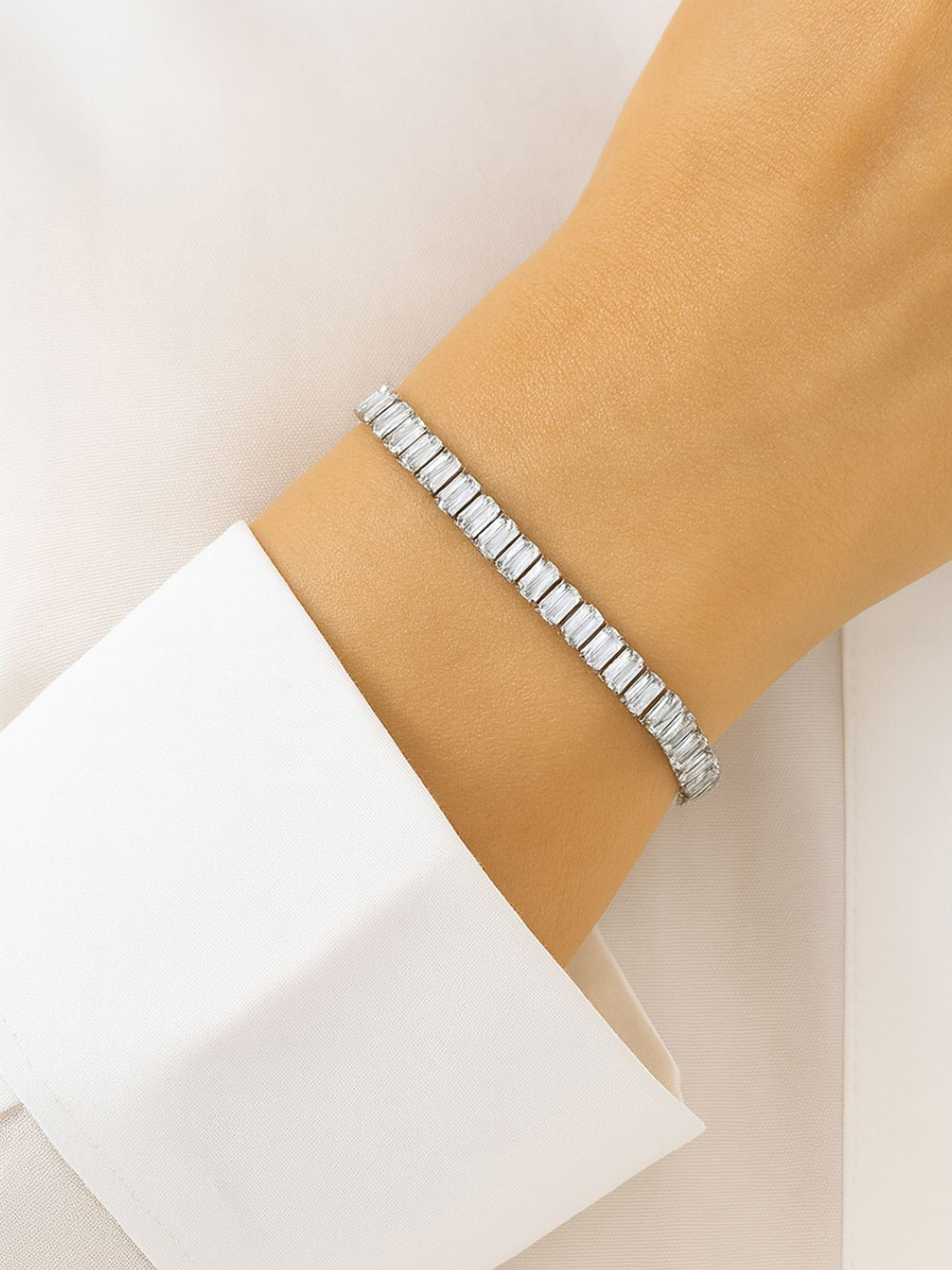 I Jewels Women Silver-Plated Link Bracelet