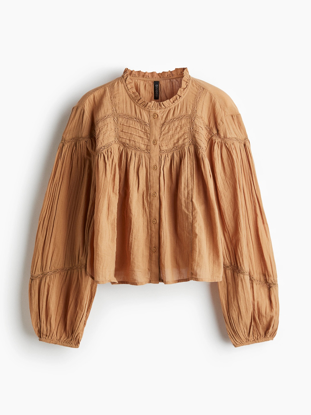 H&M Frill-Collared Cotton Blouse
