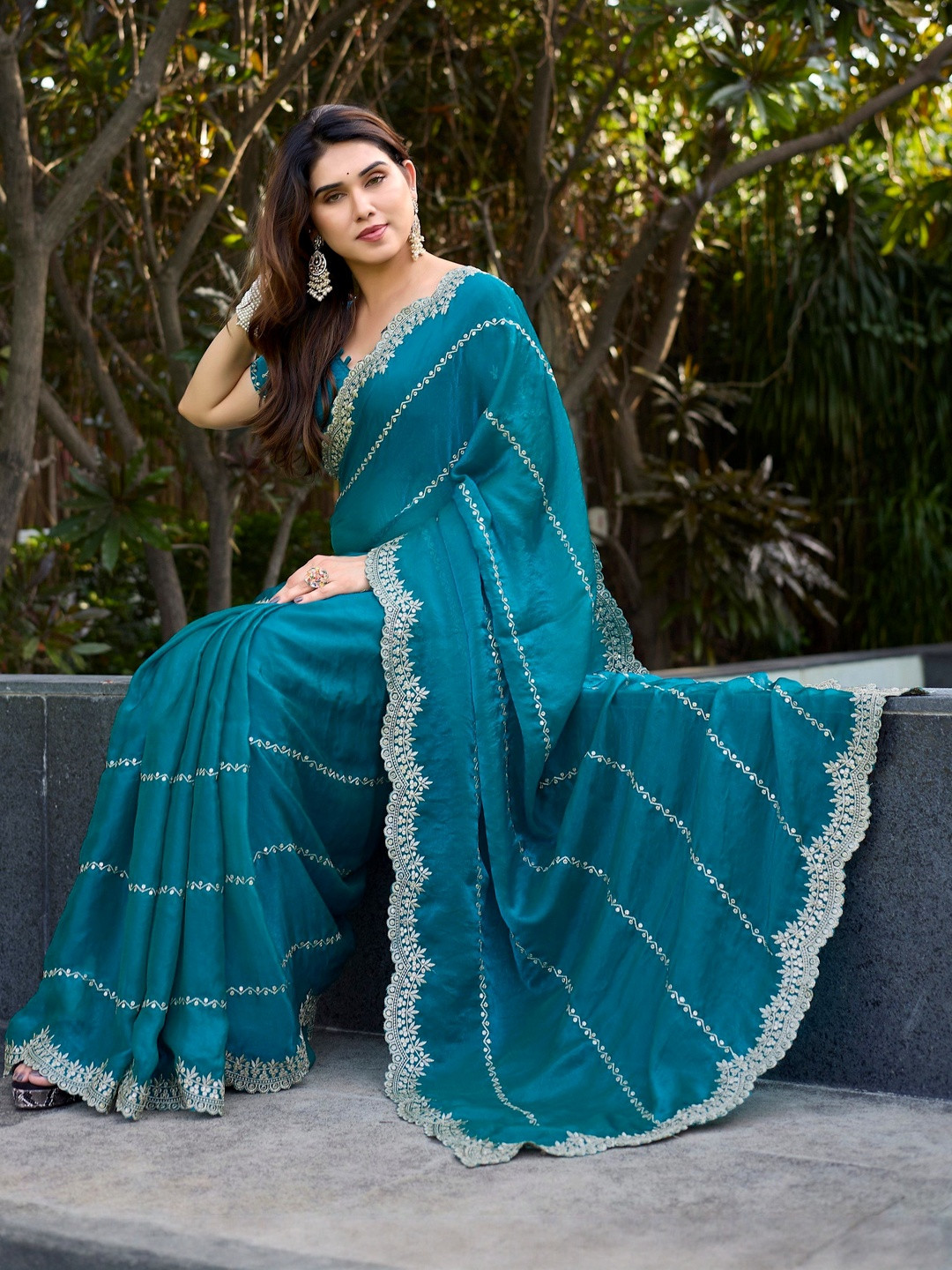 all about you Jimmy Choo Saree with Sequence Embroidery Work