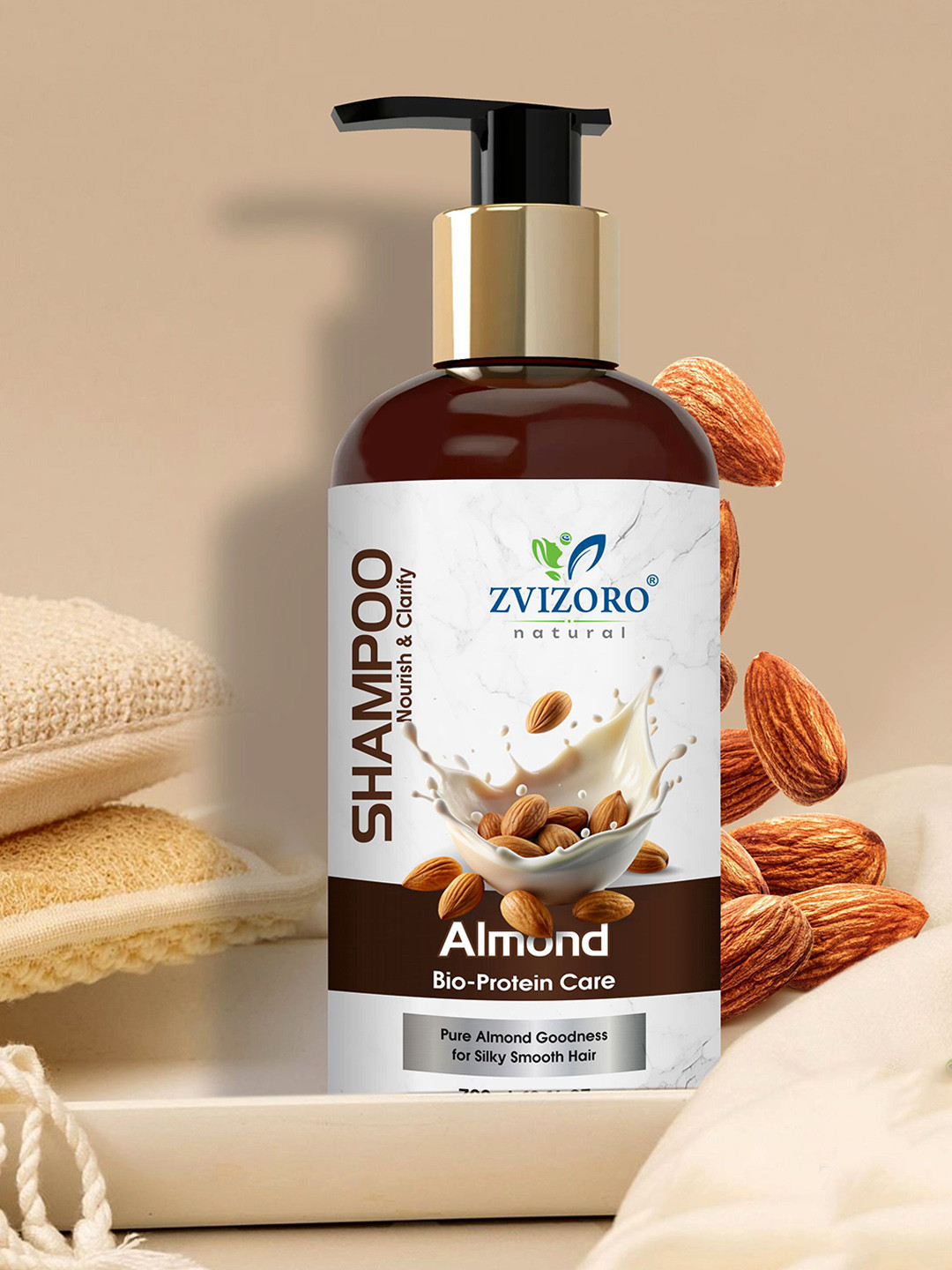 ZVIZORO Almond Anti Dandruff Shampoo - 500 ml