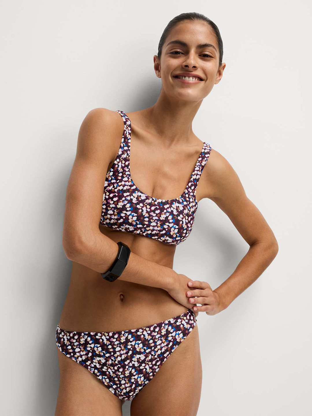 Marks & Spencer Women Abstract Printed Low-Rise Bikini Bottoms Briefs